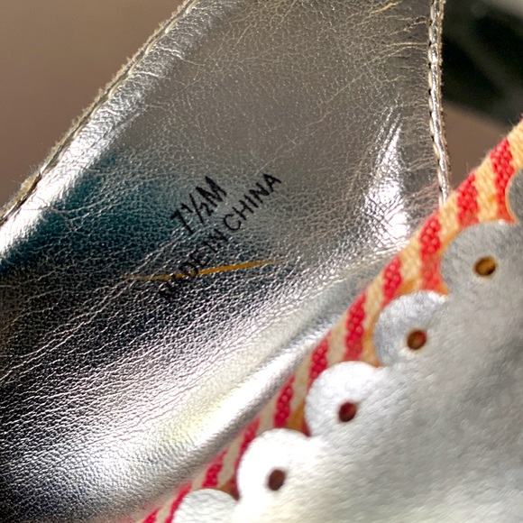 Lulu Townsend Red, White, and Blue Wedge Heels - Picture 6 of 7